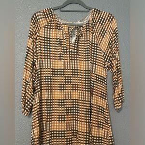 NEW LuLaRoe Debra Peasant Top Women's Size Large Stretch Jersey Knit Boho